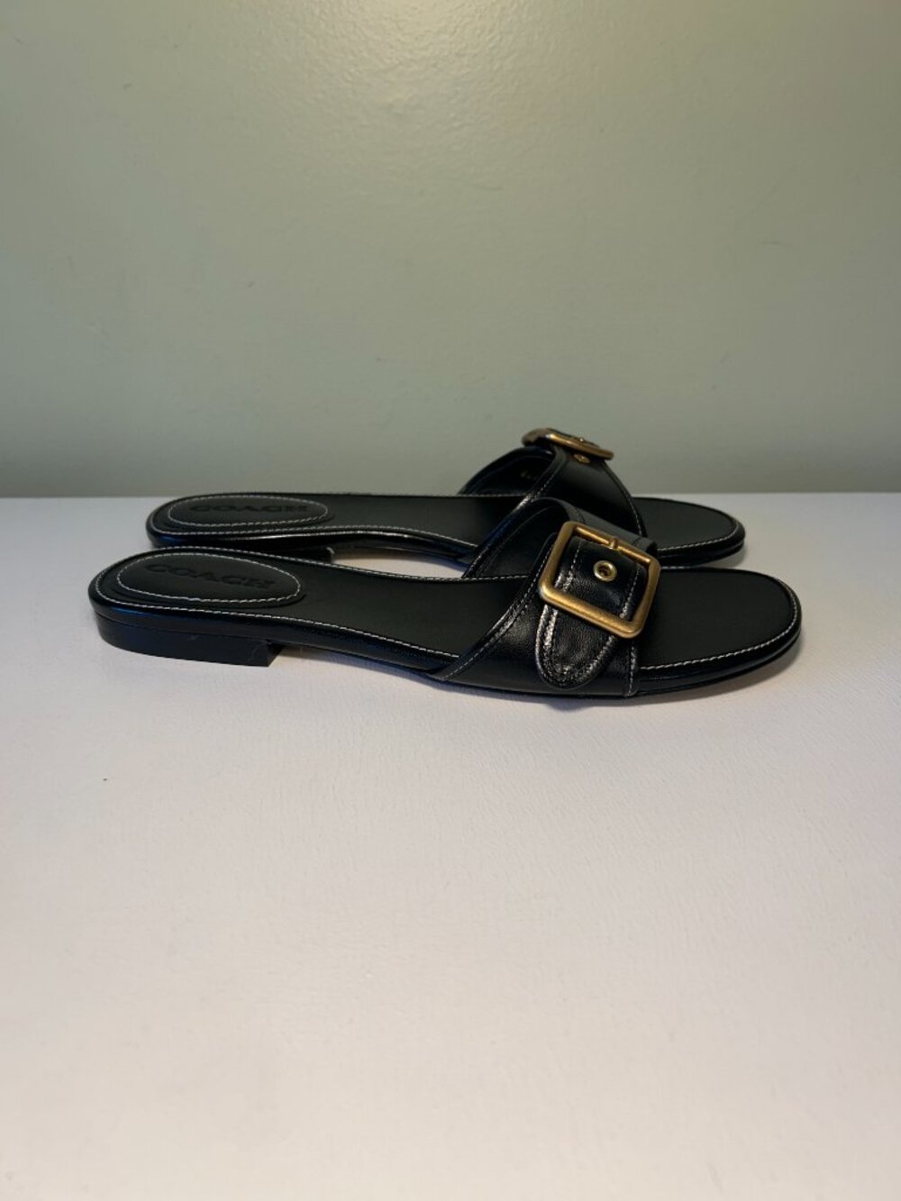 Coach Women's Margot Leather Flat Sandal - Picture 4 of 16